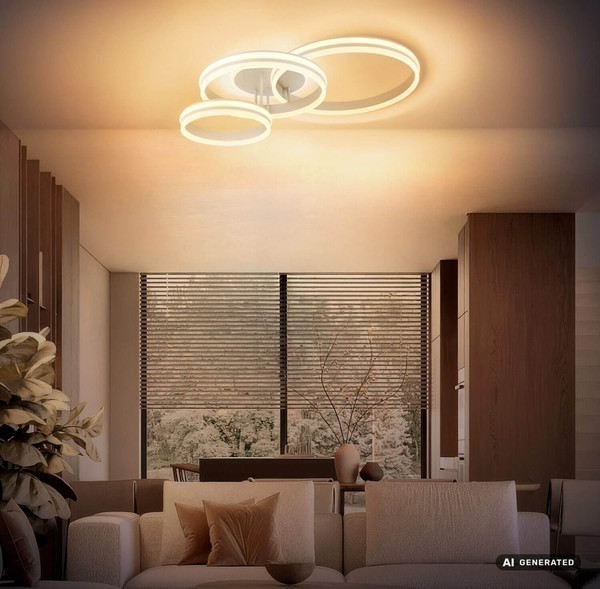 Globo LED Deckenleuchte Rubio 72W warmweiss Sandfarben matt Metall 79,5x50cm