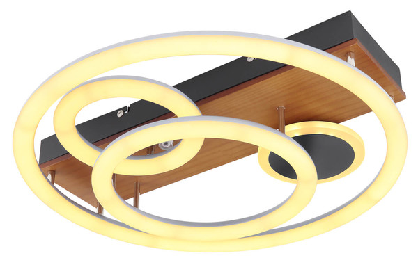 Globo Darryl LED Deckenleuchte 55W CCT Schwarz, Metall Fernbedienung Memoryfunktion 11cm 67265-55