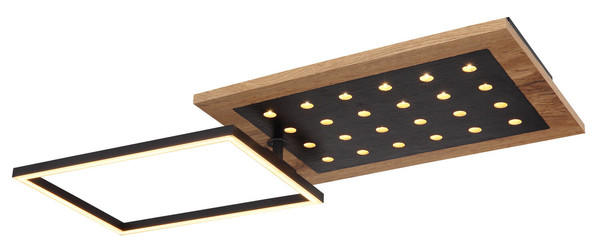 Globo Jimbo LED Deckenleuchte 24W Warmweiß Schwarz Matt, Metall Memoryfunktion 8,5cm 67267-24