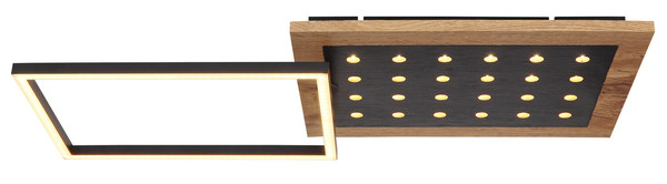 Globo Jimbo LED Deckenleuchte 24W Warmweiß Schwarz Matt, Metall Memoryfunktion 8,5cm 67267-24