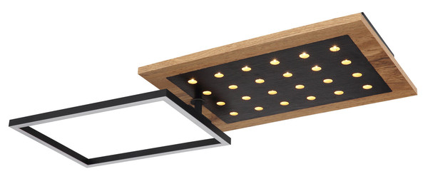 Globo Jimbo LED Deckenleuchte 24W Warmweiß Schwarz Matt, Metall Memoryfunktion 8,5cm 67267-24