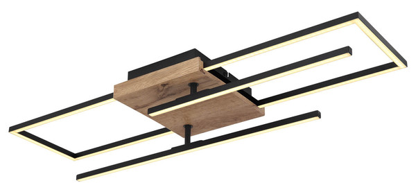 Globo Kendra LED Deckenleuchte 24W Warmweiß Schwarz Matt, Metall 12cm 67276-24