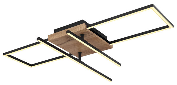 Globo Kendra LED Deckenleuchte 24W Warmweiß Schwarz Matt, Metall 12cm 67276-24