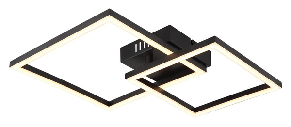 Globo Tyler LED Deckenleuchte 20W Warmweiß Schwarz Matt 6,4cm 672842