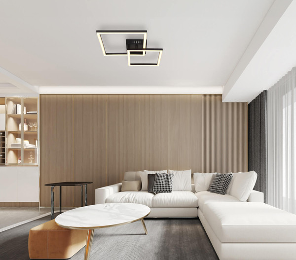 Globo Tyler LED Deckenleuchte 20W Warmweiß Schwarz Matt 6,4cm 672842