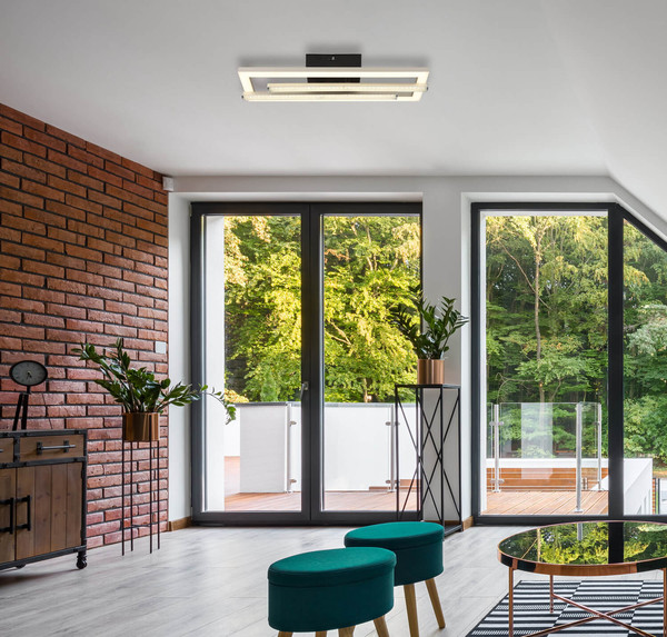 Globo Highway LED Deckenleuchte 24W Neutralweiß Schwarz Matt 6,3cm 672843N