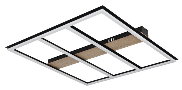 Globo LED Deckenleuchte Froomy 48W warmweiss Schwarz matt Metall 60x60cm
