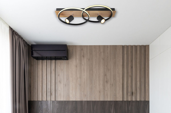 Globo Danny LED Deckenleuchte 36W Warmweiß Schwarz Matt, Metall Memoryfunktion Ø32cm 67309-36