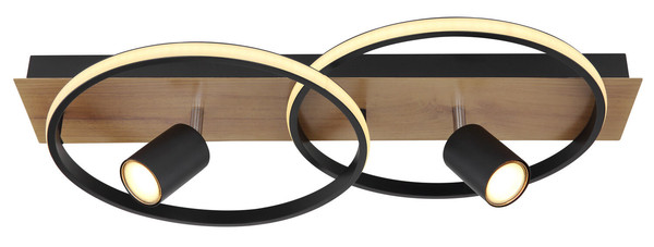 Globo Danny LED Deckenleuchte 36W Warmweiß Schwarz Matt, Metall Memoryfunktion Ø32cm 67309-36