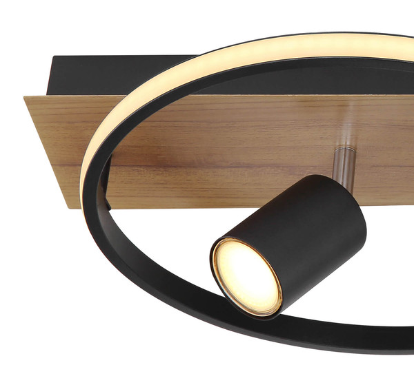 Globo Danny LED Deckenleuchte 36W Warmweiß Schwarz Matt, Metall Memoryfunktion Ø32cm 67309-36