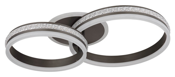 Globo Grouni LED Deckenleuchte 50W CCT Titanfarben Gebürstet, Metall Fernbedienung Nachtlicht Memoryfunktion 15cm 67314-50