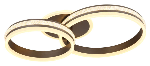 Globo Grouni LED Deckenleuchte 50W CCT Titanfarben Gebürstet, Metall Fernbedienung Nachtlicht Memoryfunktion 15cm 67314-50