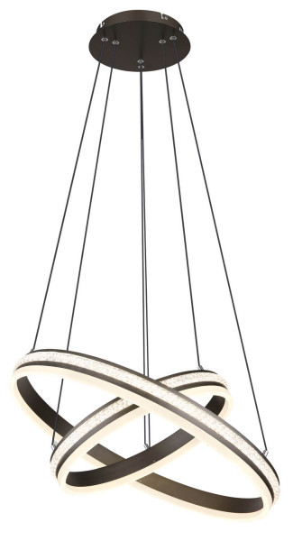 Globo Grouni LED Hängeleuchte 60W CCT Titanfarben Gebürstet, Metall Fernbedienung Nachtlicht Memoryfunktion 120cm 67314-60H