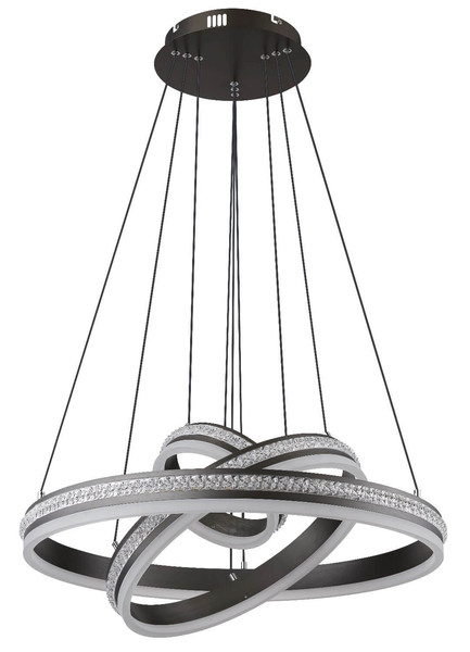 Globo LED Pendelleuchte Grouni 70W dimmbar Fernbedienung CCT warm-/tageslichtweiss Titanfarben gebürstet Metall Aluminium Ø60cm