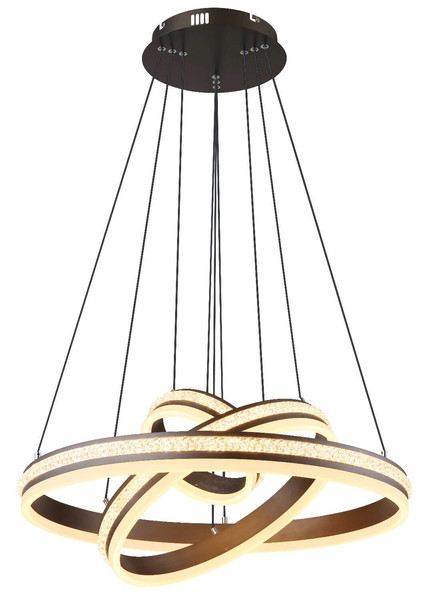 Globo LED Pendelleuchte Grouni 70W dimmbar Fernbedienung CCT warm-/tageslichtweiss Titanfarben gebürstet Metall Aluminium Ø60cm