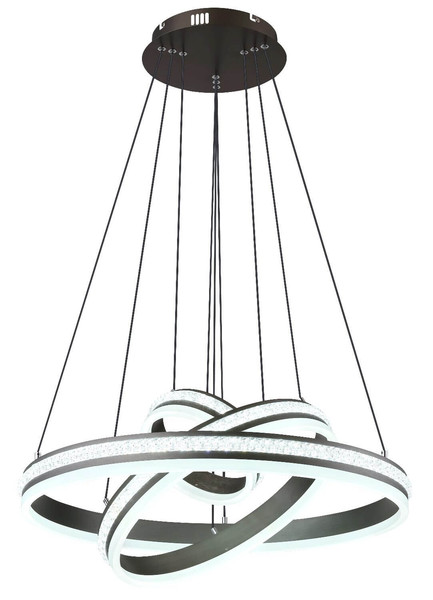 Globo LED Pendelleuchte Grouni 70W dimmbar Fernbedienung CCT warm-/tageslichtweiss Titanfarben gebürstet Metall Aluminium Ø60cm