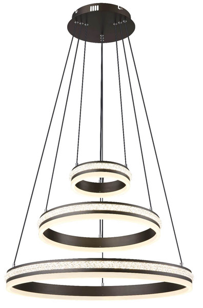 Globo LED Pendelleuchte Grouni 70W dimmbar Fernbedienung CCT warm-/tageslichtweiss Titanfarben gebürstet Metall Aluminium Ø60cm