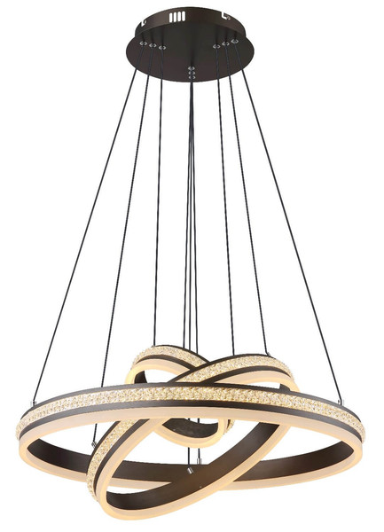 Globo LED Pendelleuchte Grouni 70W dimmbar Fernbedienung CCT warm-/tageslichtweiss Titanfarben gebürstet Metall Aluminium Ø60cm
