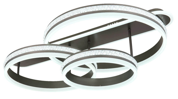 Globo LED Deckenleuchte Grouni 75W dimmbar Fernbedienung CCT warm-/tageslichtweiss Titanfarben gebürstet Metall Aluminium 80x50cm