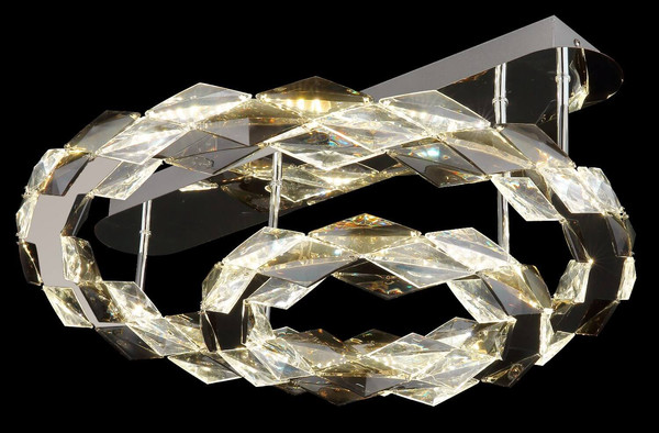 Globo LED Deckenleuchte Karilion 40W neutralweiss Verchromt rauchfarben Metall Acrylkristalle Ø55cm