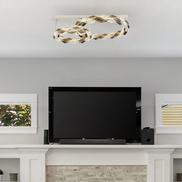 Globo Karilion LED Deckenleuchte 50W Neutralweiß Verchromt, Metall 24cm 67318D2