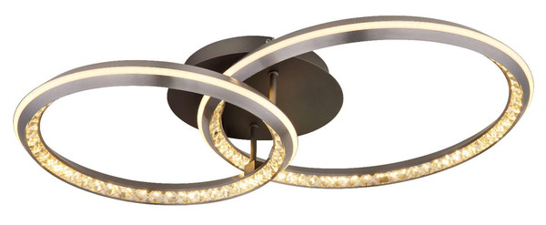 Globo LED Deckenleuchte Alaina 50W dimmbar Fernbedienung CCT warm-/tageslichtweiss Grau matt Metall Aluminium 75x50cm