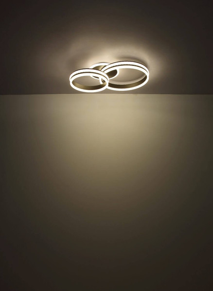 Globo LED Deckenleuchte Alaina 50W dimmbar Fernbedienung CCT warm-/tageslichtweiss Grau matt Metall Aluminium 75x50cm