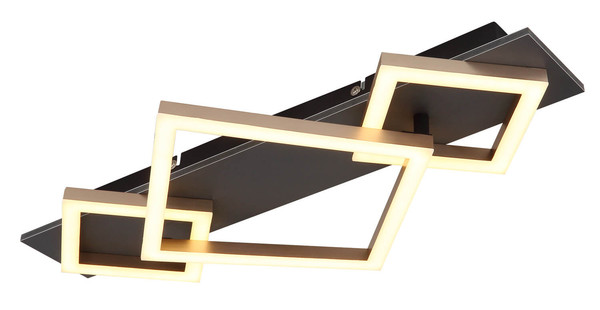 Globo Beatrix I LED Deckenleuchte 24W Warmweiß Schwarz Matt, Metall 7,5cm 67330G-24