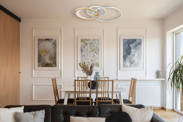 Globo Umbra LED Deckenleuchte 40W CCT Silberfarben, Aluminium Gebürstet Fernbedienung Nachtlicht Memoryfunktion 11cm 67333-40