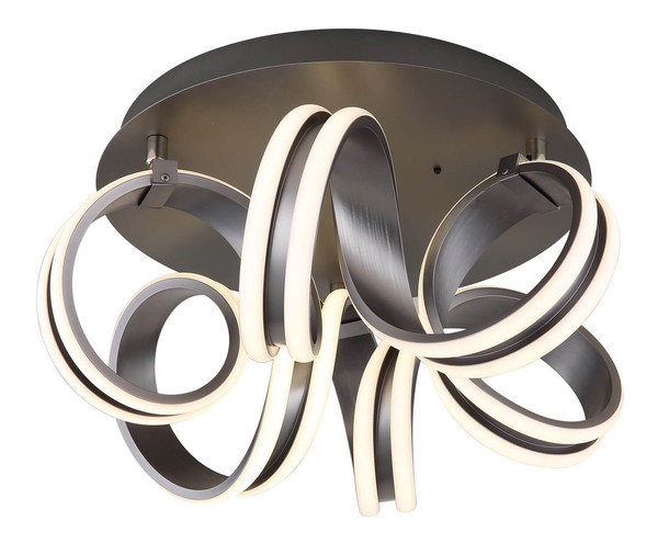 Globo Kuni LED Deckenleuchte 35W CCT Grau Dunkel, Metall Fernbedienung Nachtlicht Memoryfunktion 25cm 67335-40