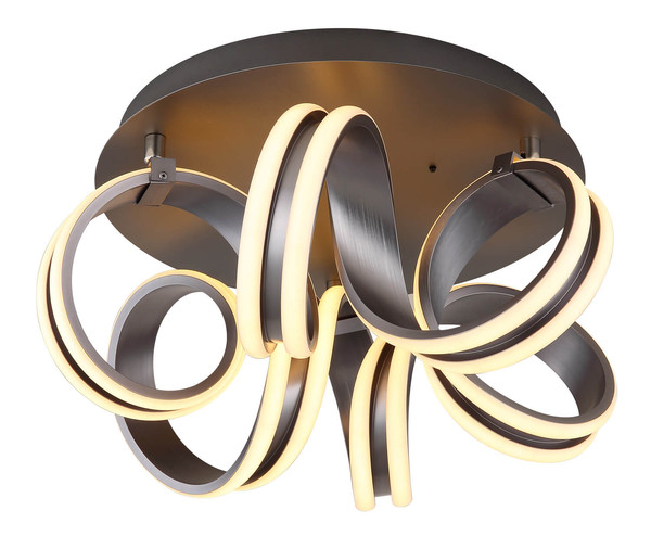 Globo Kuni LED Deckenleuchte 35W CCT Grau Dunkel, Metall Fernbedienung Nachtlicht Memoryfunktion 25cm 67335-40