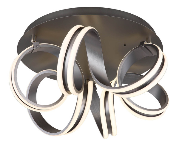 Globo Kuni LED Deckenleuchte 37,50W CCT Grau Dunkel, Metall Fernbedienung Nachtlicht Memoryfunktion 25cm 67335-45