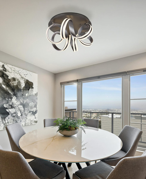 Globo Kuni LED Deckenleuchte 37,50W CCT Grau Dunkel, Metall Fernbedienung Nachtlicht Memoryfunktion 25cm 67335-45