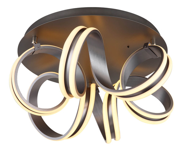 Globo Kuni LED Deckenleuchte 37,50W CCT Grau Dunkel, Metall Fernbedienung Nachtlicht Memoryfunktion 25cm 67335-45