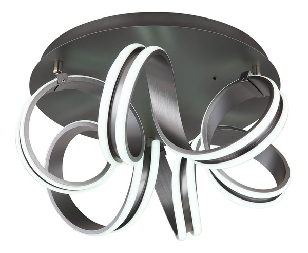 Globo Kuni LED Deckenleuchte 37,50W CCT Grau Dunkel, Metall Fernbedienung Nachtlicht Memoryfunktion 25cm 67335-45