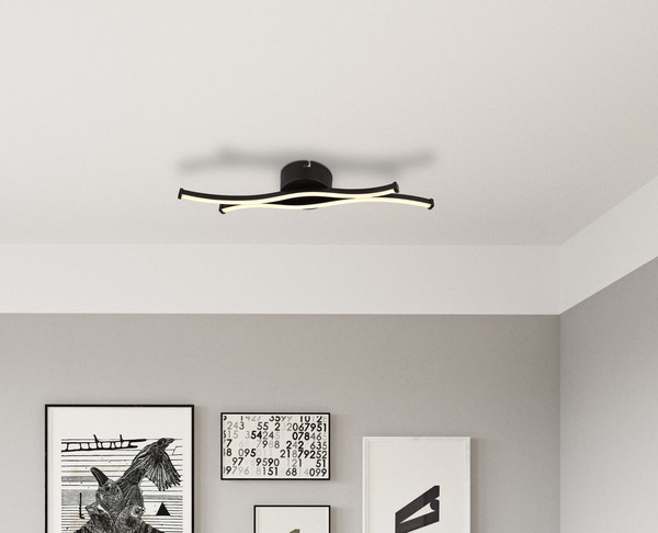 Globo Boyd LED Deckenleuchte 12W Warmweiß Schwarz Matt, Metall 5,6cm 67336-12