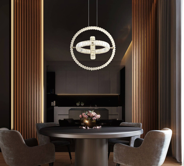 Globo Neil LED Hängeleuchte 115W CCT Verchromt, Metall Fernbedienung Nachtlicht Memoryfunktion 120cm 67339-115C