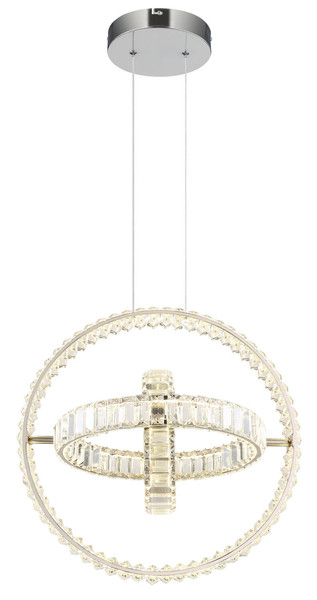 Globo Neil LED Hängeleuchte 115W CCT Verchromt, Metall Fernbedienung Nachtlicht Memoryfunktion 120cm 67339-115C