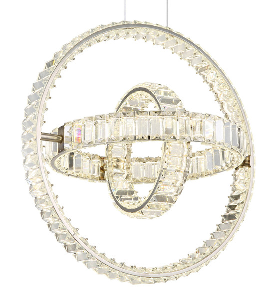 Globo Neil LED Hängeleuchte 115W CCT Verchromt, Metall Fernbedienung Nachtlicht Memoryfunktion 120cm 67339-115C