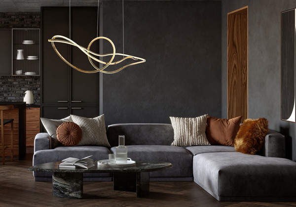 Globo Iduna LED Hängeleuchte 69W CCT Goldfarben, Metall Fernbedienung Nachtlicht Memoryfunktion 120cm 67340G