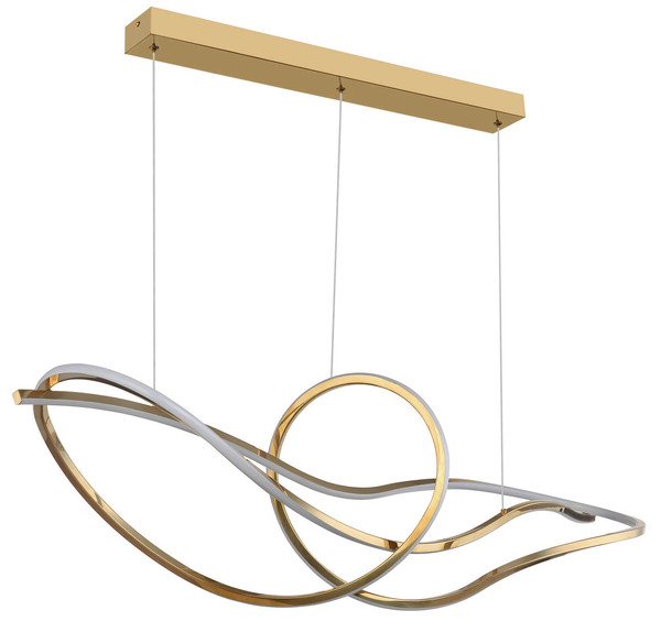 Globo Iduna LED Hängeleuchte 69W CCT Goldfarben, Metall Fernbedienung Nachtlicht Memoryfunktion 120cm 67340G