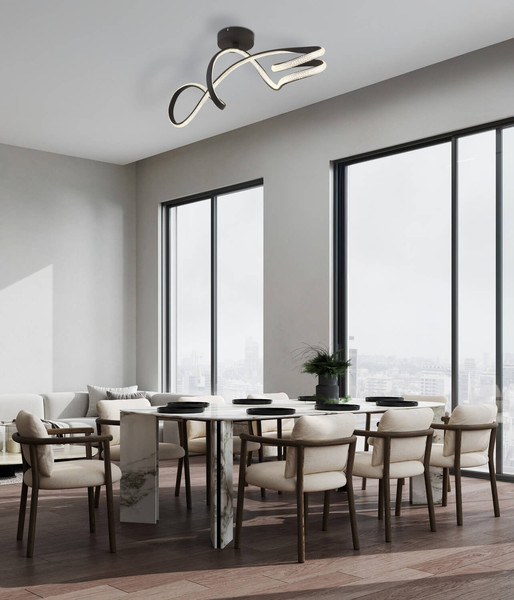 Globo Swirl LED Deckenleuchte 30W Neutralweiß Schwarz Matt, Metall 33cm 67341DS