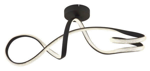 Globo Swirl LED Deckenleuchte 30W Neutralweiß Schwarz Matt, Metall 33cm 67341DS