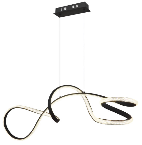 Globo Swirl LED Hängeleuchte 40W Neutralweiß Schwarz Matt, Metall 120cm 67341S