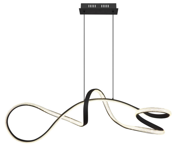 Globo Swirl LED Hängeleuchte 40W Neutralweiß Schwarz Matt, Metall 120cm 67341S