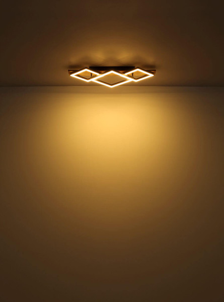 Globo LED Deckenleuchte Obrien 24W warmweiss + E14 Schwarz matt Metall 61x31cm