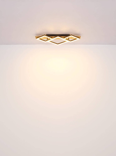 Globo LED Deckenleuchte Obrien 24W warmweiss + E14 Schwarz matt Metall 61x31cm