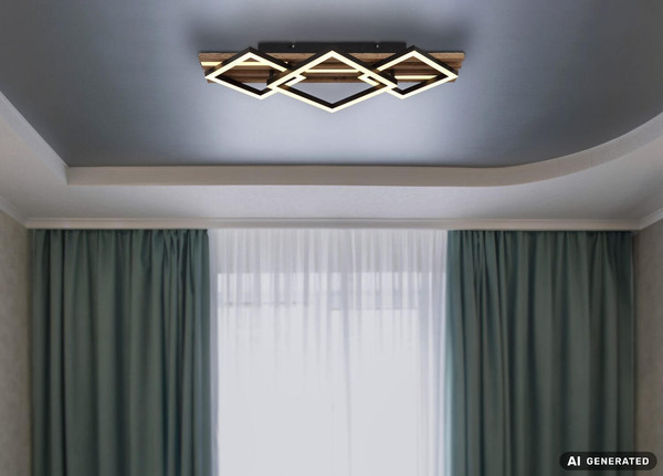 Globo LED Deckenleuchte Obrien 24W warmweiss + E14 Schwarz matt Metall 61x31cm