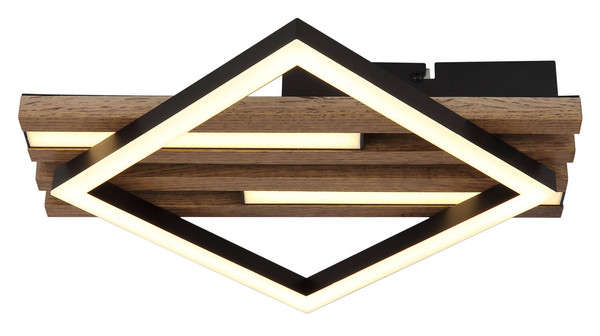 Globo Obrien LED Deckenleuchte 19W Warmweiß Schwarz Matt, Metall Memoryfunktion 7,5cm 67344D