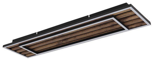 Globo Woody LED Deckenleuchte 36W Warmweiß Schwarz Matt, Metall Memoryfunktion 6cm 67345D2